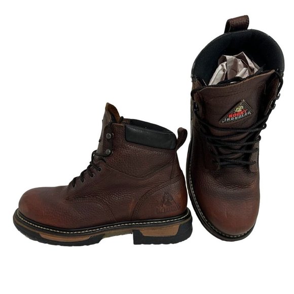 ROCKY Ironclad Work Boots Leather Steel Toe Waterproof Slip Resistant Mens 11 - Picture 2 of 11